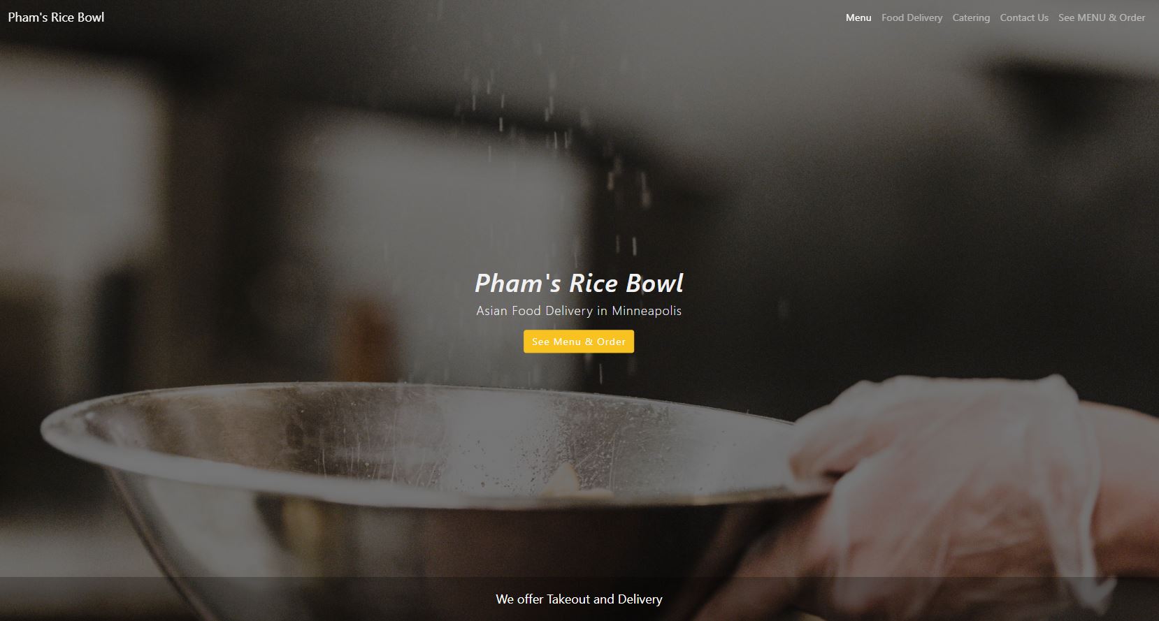 Pham's Rice Bowl web page header